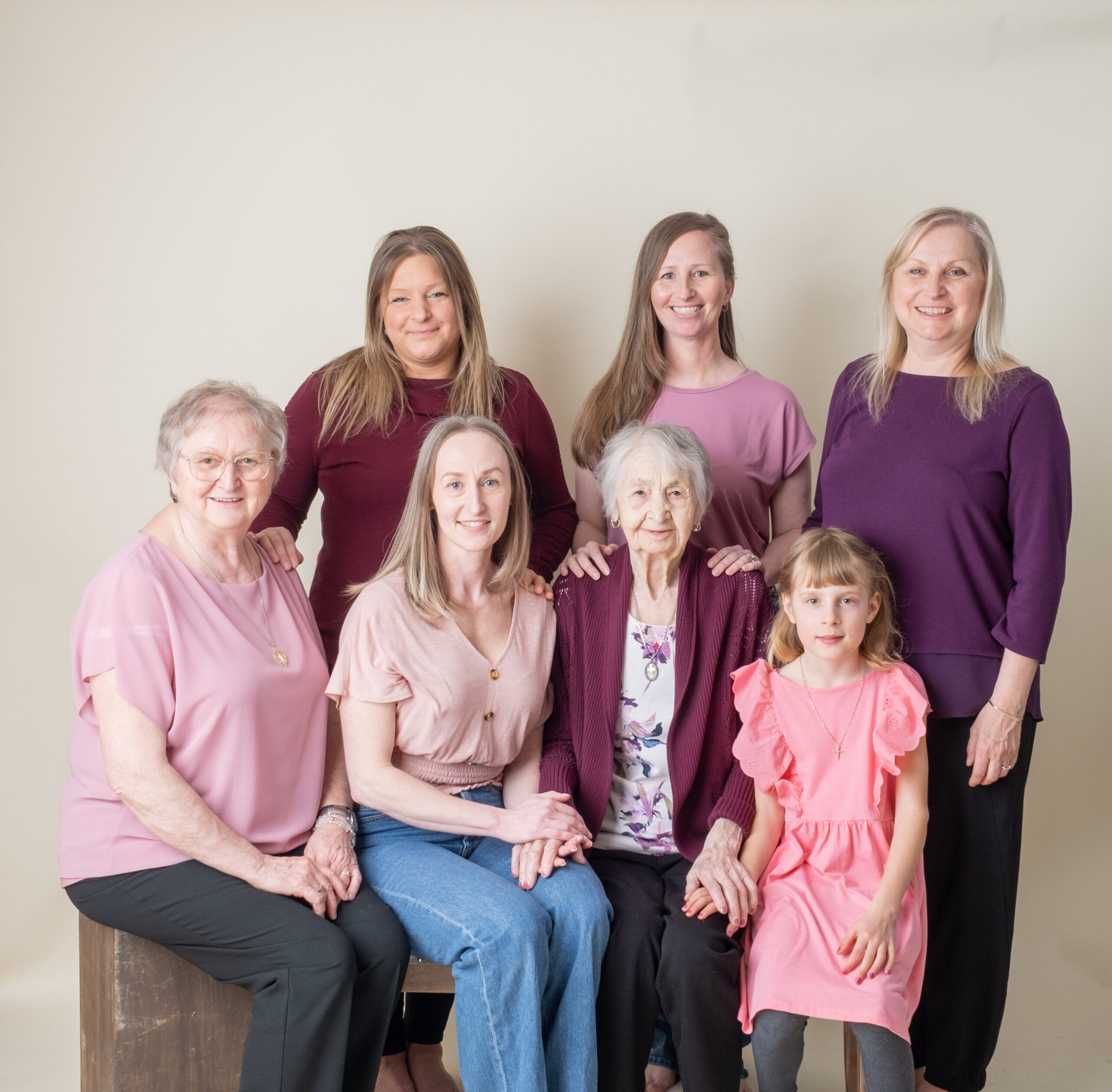 Photo of grandparents and grandchildren studio photography